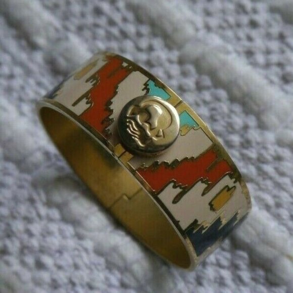 Spartina 449 Daufuskie Island Multicolor GoldTone Bangle Cuff Bracelet Southwest - Picture 1 of 12